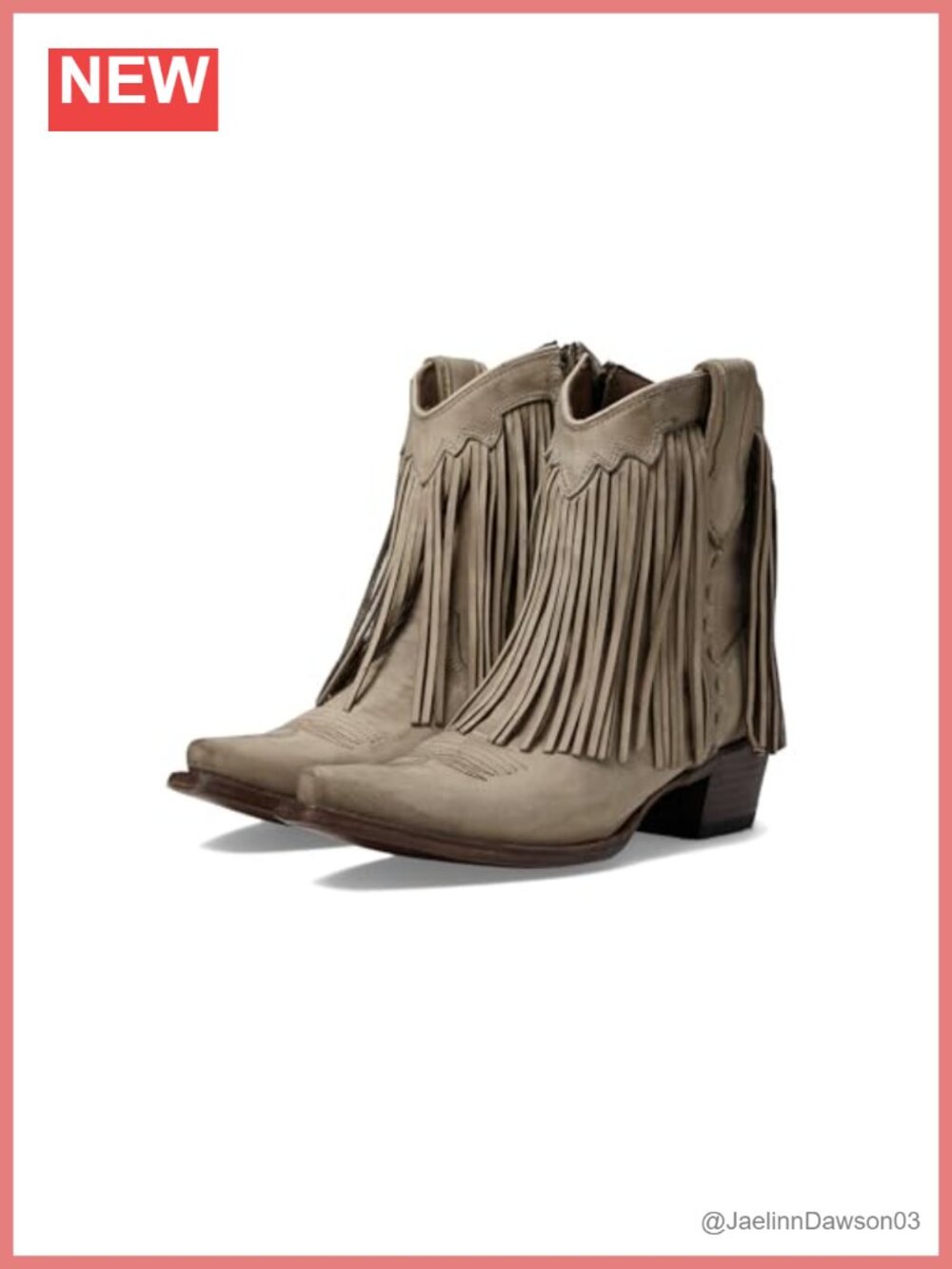 Leather Ankle Western Bootie Snip Toe Zip Fall Boot